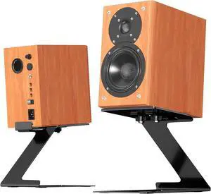 Desktop Speaker Stands Pair Speaker Riser for Most Small & Medium Bookshelf Speakers Computer Speakers and Studio Monitors Cantilevered Speaker Stand with Vibration Absorption Pad Black