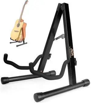 Guitar Stand Guitar Stand for Acoustic Guitar Wooden A-Frame Guitar Floor Stand For Acoustic Guitars Non-Slip Rubber Padding and Foam Arms Single Guitar Holder Stand (Blackwood Acoustic Guitar)
