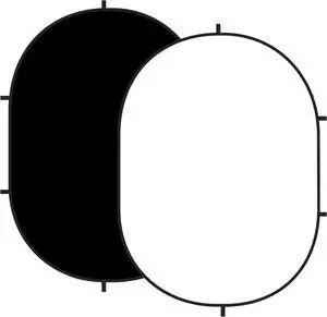 5x6.5ft(1.5x2m) Collapsible Backdrop White Black Twist Flex Folding Pop up Backgrounds for Photoshoot Headshots Photo Video Calls