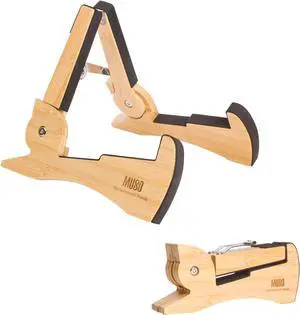 Guitar Stand Tripod Adjustable Classic Wood Stand Universal for Acoustic and Bass Electric Guitars Folding Floor Travel Stand Small Single Holder