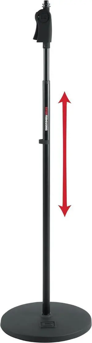 Microphone Stand with 12 Weighted Base and Deluxe Soft Grip Squeeze Height Adjustment (GFW-MIC-1201)