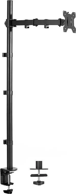 Extra Tall Single Monitor Desk Mount 39 inch Pole VESA Stand for 13 to 32 inch Screens and up to 38 inch Ultrawides Holds 22 lbs Black STAND-V011