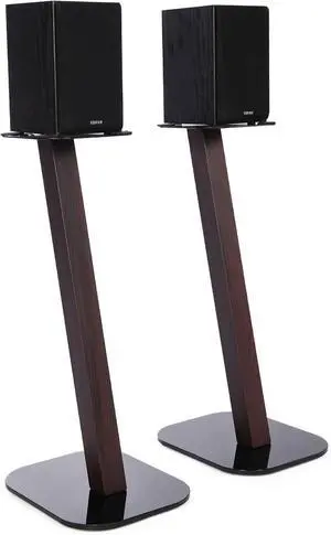 One Pair Fixed Height Universal Speaker Floor Stands - Espresso - 610 Series