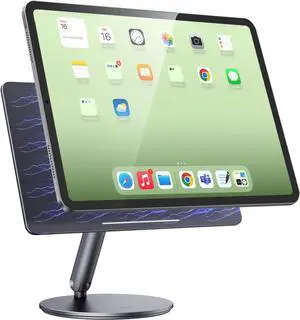 Magnetic Stand for iPad Air 11 M3/M2 & Air 4th/5th iPad Pro 11 1st/2nd/3rd/4th Gen 360° Rotating Base Foldable Aluminum Holder for Desk Work Office & Home Use