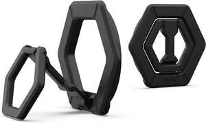 UAG Magnetic Phone Ring Stand Compatible with MagSafe Magnet Removable Metal Finger Ring Grip & 360 Rotation Adjustable Kickstand for iPhone 16/15 Galaxy S25 S24 Black/Black