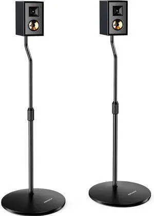 Speaker Stand Pair 28 to 38 Height Adjustable Surround Sound Speaker Stands for Small Bookshelf Satellite Speakers and Studio Monitors up to 5lbs Tool-Free Floor Speaker Stand PGSS11