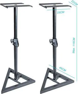 (TM) Upgraded Height Adjustable Speaker Stands Mounts Two in One Floor Stands Heavy Duty Base and Extendable Tube with 44 LBS Capacity Per Stand 27-43 Height Adjustment