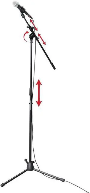 Rok-It Series Tripod Mic Stand Adjustable with 31.5 to 61.5 Height Fully Collapsible for Convenient Travel (RI-MIC-520)