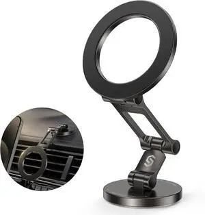 Syncwire Fits MagSafe Car Mount for Car Dash&Tesla Screen[All-Metal] Magnetic Phone Holder [Flexible Three-axis]360° Rotation Car Mount Strong Magnets Car Phone Holder for iPhone 16 15 14 13 Pro Max