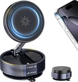 Magnetic Phone Holder for Car  78+ LBS Vacuum Suction Cup Mount for MagSafe 360° Adjustable Cell Phone Holder for All Smartphones & All Car Models