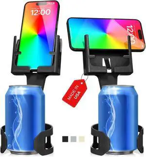 Smartphone Mounts for Cars or Trucks Made in USA by Cell Phone Seat Universal Fit Including iPhone  Android Cellphones Jet Black Color Hands-Free Compliant Cradle