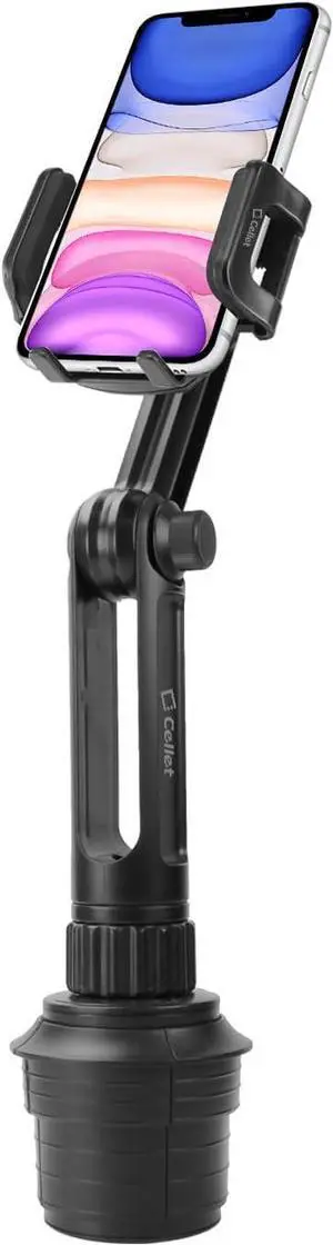 Car Phone Holder Mount Car Cup Phone Holder Mount Compatible with  iPhones  Galaxy Smartphones Motorola Moto Google Pixel (Fits for Tesla Model 3 Y S X) Extra Long Neck