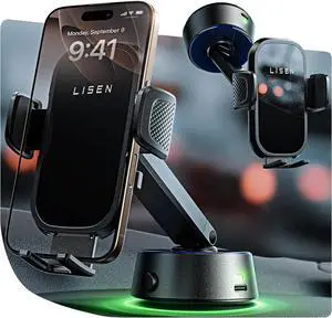 Auto Electric Vacuum Suction Phone Holder for Car 100% Ultra-Stable iPhone Vacuum Electric Suction Cup Phone Mount Fit Any Car for iPhone 16 15 Pro Max Plus 14~X  Galaxy S
