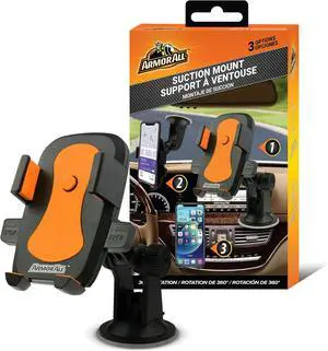 Phone Mount for Cars 3-in-1 Phone Holder Suction Dashboard Windshield & Vent Mount 360° Rotation Fits iPhone Max Android and All Smartphones 3.5 inch Grip Quick Release Button