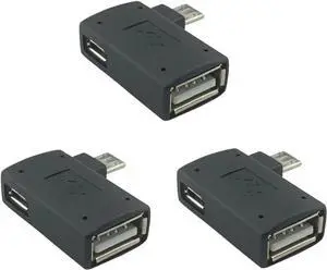 3 Pack OTG Cable Adapter for Fire TV Stick 4K Max/Cube/Lite Powered Micro USB to USB OTG Adapter Compatible Android Smartphones Tablets Host Devices etc