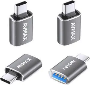 USB Adapter 4 Pack High-Speed Data Transfer USB Type C Male to USB Female 3.0 OTG Adapter for iMac MacBook Pro Air iPhone 16 15 iPad Microsoft Surface  Galaxy S24/S23/S22/S21.