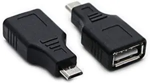 2 Pack USB 2.0 Micro USB Male to Type A Female OTG Adapter Connector Converter Coupler