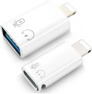 Lightning Male to USB C Female Adapter Lightning Male to USB A Female OTG Audio Adapter for iPhone 14/13/12/11/iPad/iPod//AirPods Type C Adapters Support PD 10W/Data Transfer