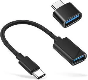 USB C to USB 2.0 Adapter Type-C OTG Cable [2 Pack] USB Type C Male to USB Female Adapter USB-C Adapter for MacBook 2019/2018/2017 iPad  Galaxy and More