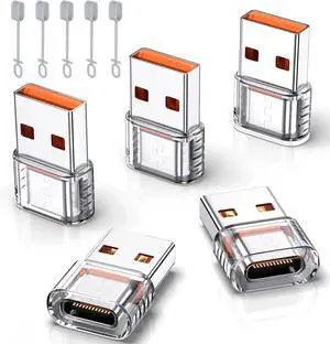 5 Pack USB A to Type C Female Adapter USB c Female to USB A Male OTG Type C Converter for iPhone 16 Charger iPhone 15/14/13 Pro Max  Watch Ultra AirPods iPad  Galaxy S24 Car