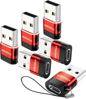 USB to USB C Adapter USB A to USB C Adapter USBA Male to USBC Female OTG Connector Charger Cable Converter for iPhone iPad  Galaxy iWatch Red