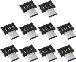 10Pcs Micro USB OTG Adapter Replacement Micro USB 2.0 5pin OTG Adapter Connector Compatible with Android Phones Electronic Accessories