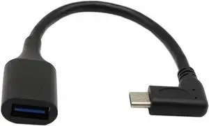 USB C OTG Cable Type C 3.1 Male Cable High Speed USB 3.0 (Type A) Female to USB 3.1 C (Type C) Male Left or Right 90 Degree Angle OTG Sync & Charge Converter Adapter Cable Cord(3.0F-CM 7inch)