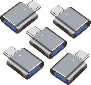 5 Pack Typec/USB c to USB Adapter OTG Converter with 5/10 Gbps High Speed Data Transfer USB to USBC Adapter Compatible with  iWatch iPhone 16/15 MacBook  etc.