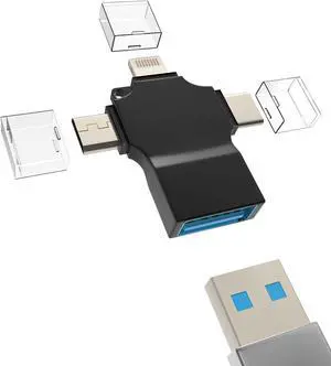 USB OTG Adapter 3in1 USB-A 3.0 Female to Type C Micro Lightning Male Compatible with  Iphone15 Ipad Pro Air Min 14 13 12 LG Android Accessories for Camera Card Reader Mouse Keyboard Flash Drive