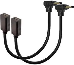 USB-C to Micro USB 90 Adapter Converter - 2PCs (25CM) for Charging & Data Transfer