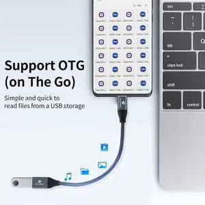 USB C to USB Female Cable 1.6FT 10Gbps Type C Male to USB Type 3.0 Female OTG Cable Compatible with MacBook Pro LG G6 G5 V20