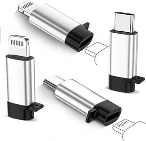 2 Pack Lightning to USB C Adapter & 2 Pack USB C to Lightning Adapter for iPhone 15/15 Pro/15 Pro Max/15 Plus and 14 13 12  iPad Air PD etc. with Anti-Lost chainNot Audio/OTG