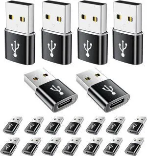 USB A to USB C Adapter 20 Pack USB to USBC Adapter USBA to USBC Cable Converter for iPhone iPad MacBook  Galaxy Black