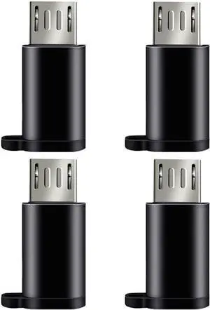 4-Pack USB-C to Micro USB Adapter C to Micro USB Adapter Type C Female to Micro USB Male Convert Connector Charge Data Sync Replacement for  Galaxy S7 S7 Edge S6 S6 Edge