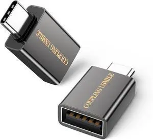 USB C to USB Adapter OTG 3A Fast Charging 10Gbps Super Transfer USB-IF Certified Zinc Alley Shell Compatible with MacBook Pro/Air iPhone 15 Laptop Tablet (1 2 Pack-Grey)