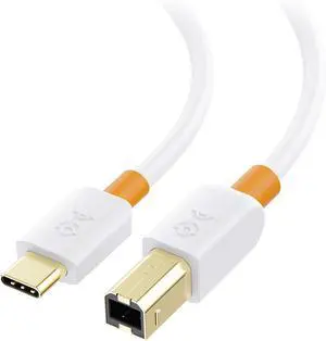 USB B to USB C Cable - 6.6ft USB-C to USB-B Cable MIDI to USBC Cord Compatible with Printer MIDI Controller/Keyboard White