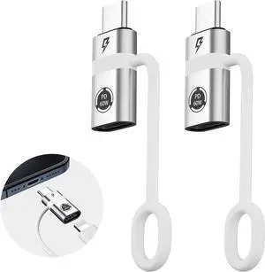Lig-htning to USB C Adapter PD60W Quick Charge and Data USB C to i-OS Female Adapter Compatible with Phone 15/15 Plus/15 Pro Supports No Headphones and OTG Functions Silver Colour