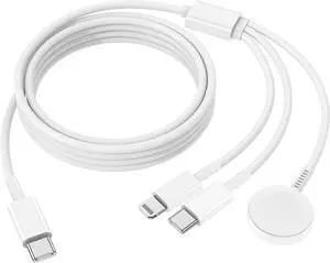 Watch Charger  iWatch Magnetic Fast Charger to USB C Cable 3 in 1 Multi Charging Cable 6 FT Compatible with Watch Series Ultra2/SE/10/9/8/7/6/5/4/3/2/1 iPhone 16/15/14/13/12/11 ipad