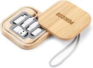 Multi USB Charging Adapter Kit for Travel Fast Charging and Data Transfer with Type C to Type C/Micro/USB A Adapters Pocket Cable Kit for Travel Gadget (White Cable)