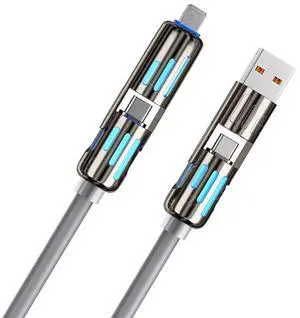 4-in-1 Fast Charging Cable 240W USB-A/C to Type-C 4-in-1 Universal Multi USB Charging Cable 240W Max Fast Charger Cord