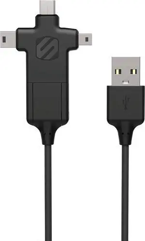 MMMC-SP SmartSync 4-in-1 USB-C Mini USB Mini B & Micro USB to USB Charge & Sync Cable 3-ft. Black