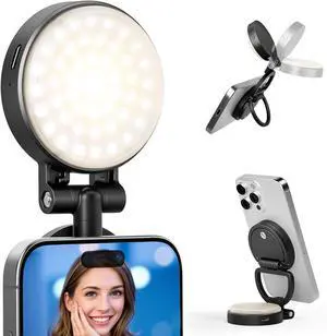 RALENO Magnetic Selfie Light for MagSafe iPhone LED Phone Light for for Selfies TikTok Vlog Zoom Makeup Video Conference 850Lux/0.3m Ring Lighting with Stand Function & 2 Magnetic Ring