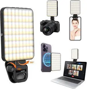 Magnetic Selfie Light Portable Phone Clip 6 oz Rechargeable Ring Light for iPhone Laptop Camera 10-Hour Working 3 Light Modes for TikTok Instagram Vlog Video Recording