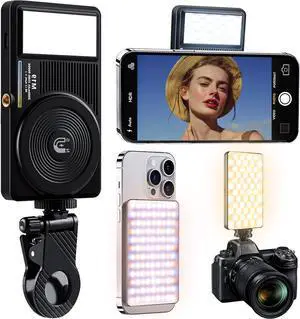 129 LED Double Side Magnetic Selfie Light for iPhone 3000 mAh Rechargeable Phone Fill Light Clip Adjusted 3 Light Modes for Phone iPhone Android iPad Laptop for Makeup TikTok Selfie Vlog