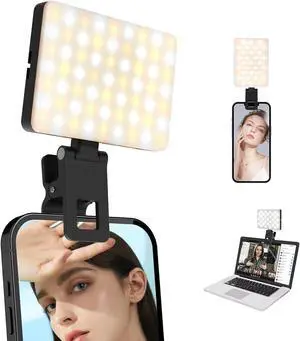 Sensyne Selfie Light Rechargeable LED Fill Light Compatible with Cellphone iPad Laptop Tablet for Selfies TikTok Live Streaming Video Conference Photography Zoom Calls