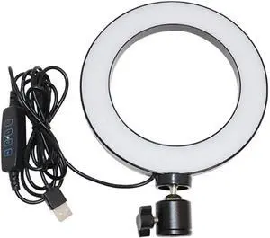 6 Inches LED Selfie Ring Light with Hot Shoe Adapter for Live Stream/Makeup/YouTube Video/Photography 3 Light Modes