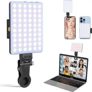 Rechargeable Clip Fill Video Conference Light Selfie Light for Phone Android Camera iPad Laptop LED Phone for Makeup TikTok Selfie Vlog