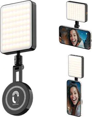 Magnetic Selfie Light Kit LED Fill Light Compatible with Magsafe Built-in 1200mAh Battery Dimmable 3 Light Modes for Selfies/Photography/Video Calls