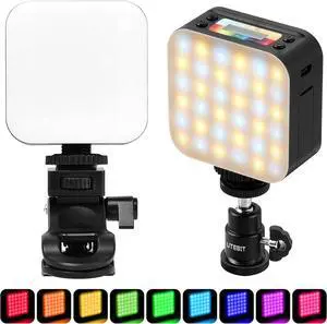 Portable Selfie Light for iPhone Portable Led Light for Photography with Mini Ball Head/2500K-9000K/2000mAh Rechargeable