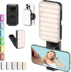 Selfie Light for Phone Rechargeable Ring Light Clip for iPhone & Android Portable Phone Light for Video Recording Vlogging Makeup Photography